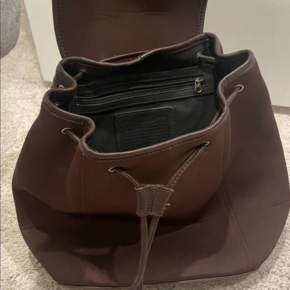 Coach Brown Backpack With Drawstring Closure - image 3